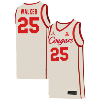 Jarace Walker #25 Houston Cougars College Basketball WhiteCourgar Game Jersey - All Stitched