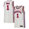 Jamal Shead #1 Houston Cougars College Basketball White Throwback Jersey - All Stitched