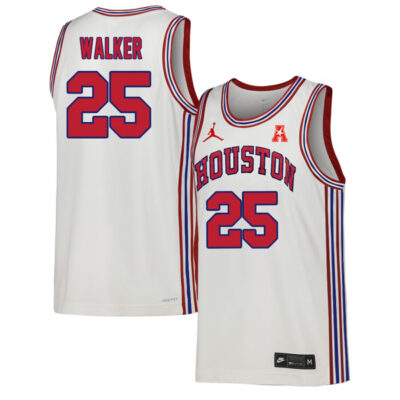Jarace Walker #25 Houston Cougars College Basketball White Throwback Jersey - All Stitched