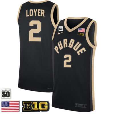 Fletcher Loyer #2 Purdue Boilermakers College Basketball Black Game Jersey - All Stitched