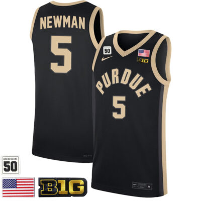 Brandon Newman #5 Purdue Boilermakers College Basketball Black Game Jersey - All Stitched