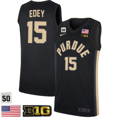 Zach Edey #15 Purdue Boilermakers College Basketball Black Limited Game Jersey - All Stitched