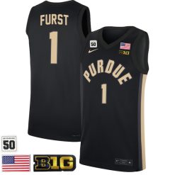 Caleb Furst #1 Purdue Boilermakers College Basketball Black Limited Game Jersey - All Stitched