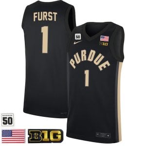 Caleb Furst #1 Purdue Boilermakers College Basketball Black Limited Game Jersey - All Stitched