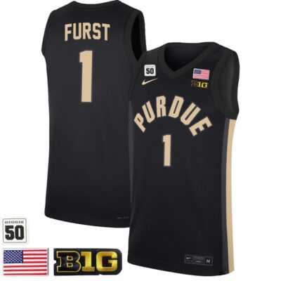 Caleb Furst #1 Purdue Boilermakers College Basketball Black Limited Game Jersey - All Stitched