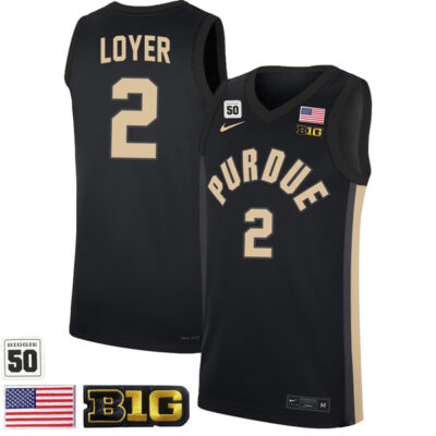 Fletcher Loyer #2 Purdue Boilermakers College Basketball Black Limited Game Jersey - All Stitched