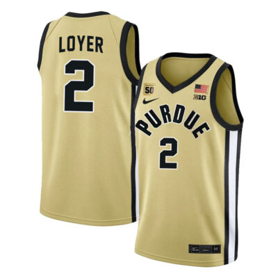Fletcher Loyer #2 Purdue Boilermakers College Basketball Gold Game Jersey - All Stitched