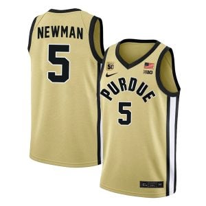 Brandon Newman #5 Purdue Boilermakers College Basketball Gold Game Jersey - All Stitched