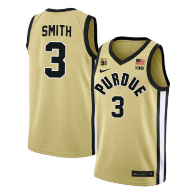 Braden Smith #3 Purdue Boilermakers College Basketball Gold Game Jersey - All Stitched