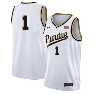 Caleb Furst #1 Purdue Boilermakers College Basketball White Limited Game Jersey - All Stitched
