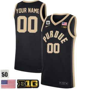 Purdue Boilermakers College Basketball Custom Black Game Jersey - All Stitched