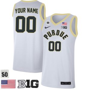 Purdue Boilermakers College Basketball Custom White Game Jersey - All Stitched