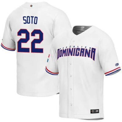Dominican Baseball Juan Soto World Baseball Classic Jersey - White