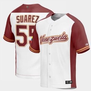 Venezuela Baseball Ranger Suarez World Baseball Classic Jersey - White