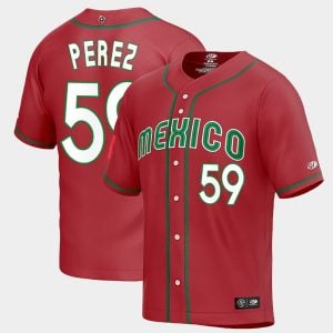 Mexico Baseball Oliver Perez World Baseball Classic Jersey - Red