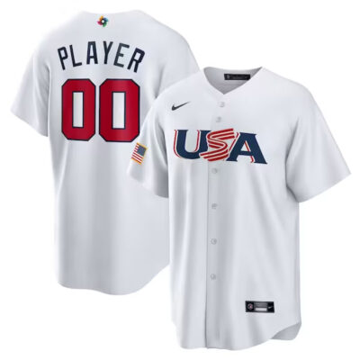 Custom USA World Baseball Classic WBC 2023 White Jersey