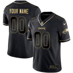 Custom Philadelphia Eagles Black Gold Vapor Limited Jersey – All Stitched