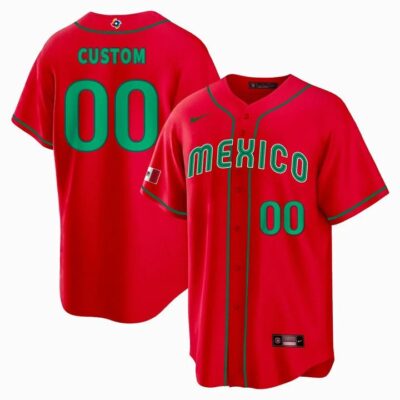 Custom Mexico 2023 World Baseball Classic Jersey – Red