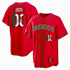Custom Mexico Baseball 2023 World Baseball Classic Jersey – Red Limited