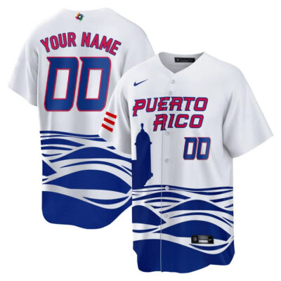 Puerto Rico Baseball 2023 World Baseball Classic Custom Jersey – White