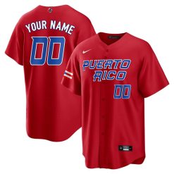 Puerto Rico Baseball 2023 World Baseball Classic Custom Jersey – Red