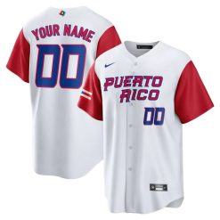 Puerto Rico Baseball 2023 World Baseball Classic Custom Jersey – Color Sleeve