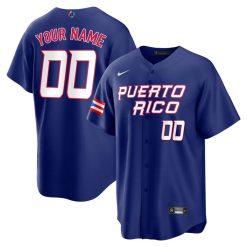 Puerto Rico Baseball 2023 World Baseball Classic Custom Jersey – Royal