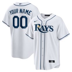 Custom Tampa Bay Rays White Jersey – All Stitched