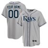 Custom Tampa Bay Rays Grey Jersey – All Stitched