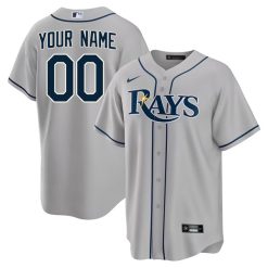 Custom Tampa Bay Rays Grey Jersey – All Stitched