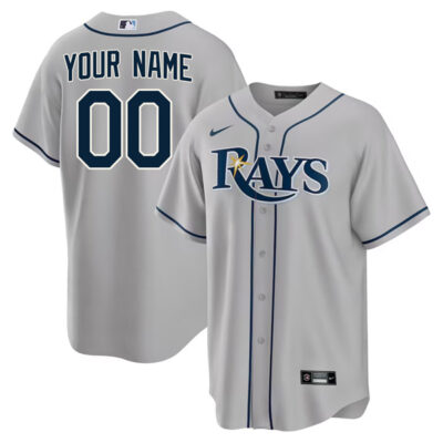 Custom Tampa Bay Rays Grey Jersey – All Stitched