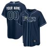 Custom Tampa Bay Rays Navy Jersey – All Stitched
