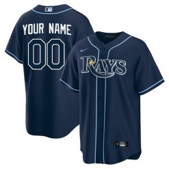 Custom Tampa Bay Rays Navy Jersey – All Stitched