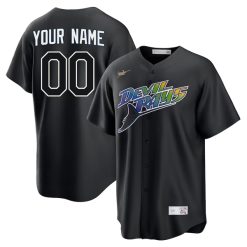 Custom Tampa Bay Rays Devil Rays Black Jersey – All Stitched