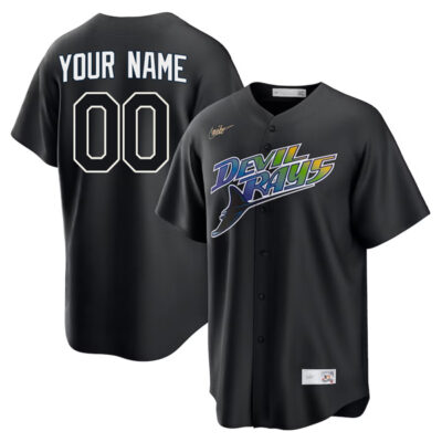 Custom Tampa Bay Rays Devil Rays Black Jersey – All Stitched