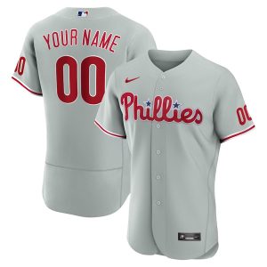 Custom Philadelphia Phillies Grey Away Jersey Patch Collection - All Stitched