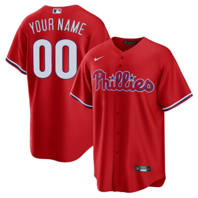 Custom Philadelphia Phillies Red Jersey Patch Collection - All Stitched