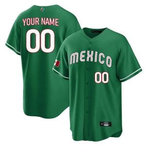Custom Mexico National Baseball Green Jersey - All Stitched