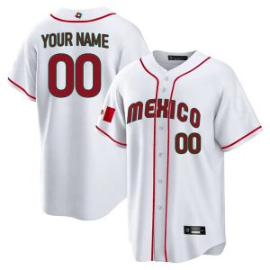 Custom Mexico National Baseball White Jersey - All Stitched