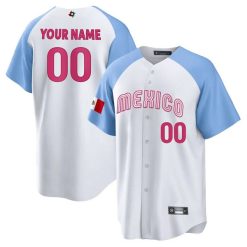 Custom Mexico National Baseball White Jersey - All Stitched