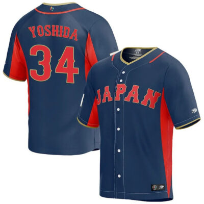 Masataka Yoshida #34 Japan Baseball World Baseball Classic Jersey – Navy