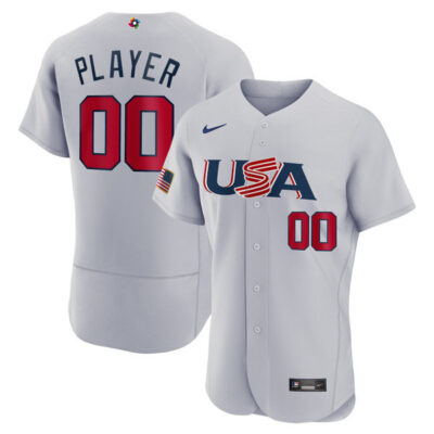 Custom USA World Baseball Classic WBC 2023 Grey Jersey
