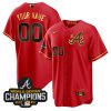 red gold braves jersey