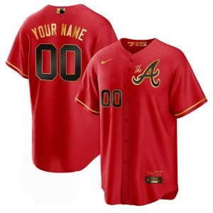 Atlanta Braves 2023 "The A" City Connect Concept Custom Jersey Patch Collection - Red Gold