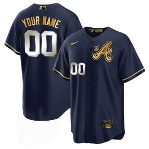 Atlanta Braves 2023 "The A" City Connect Concept Custom Jersey Patch Collection - Navy Gold