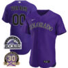 Custom Colorado Rockies Jersey Purple - All Stitched