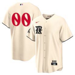 Alternative view of Custom Texas Rangers Cream 2023 City Connect Jersey – All Stitched