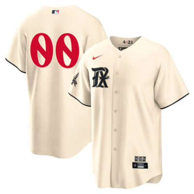 Alternative view of Custom Texas Rangers Cream 2023 City Connect Jersey – All Stitched