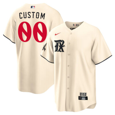 Custom Texas Rangers 2023 City Connect Cream Jersey w/ Name – All Stitched