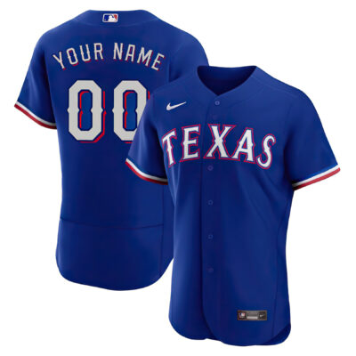 Custom Texas Rangers Royal Alternate Jersey – All Stitched